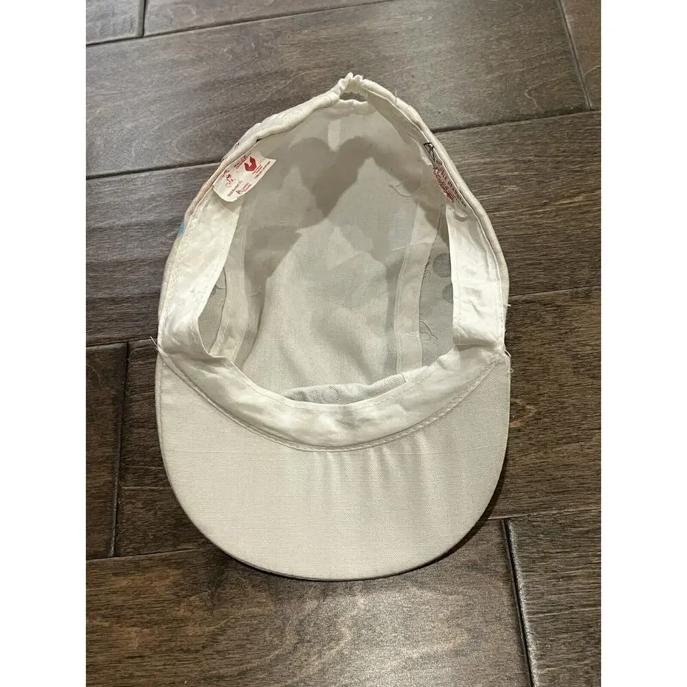 Vintage 80s 90s Unisex White Disney Depoe Bay Oregon Stretch Adjustable Hat Cap